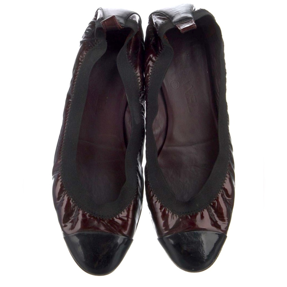 Chanel 2008 Interlocking CC Logo Ballet Flats Size 8.5